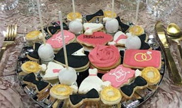 elegant dessert table for bridal shower or wedding with bride and groom cookies and cake pops elegant dessert table for bridal shower or wedding with bride and groom cookies and cake pops