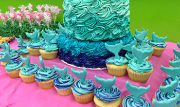 mermaid theme birthday party cupcakes and cake ocean and ombre blue mermaid theme birthday party cupcakes and cake ocean and ombre blue
