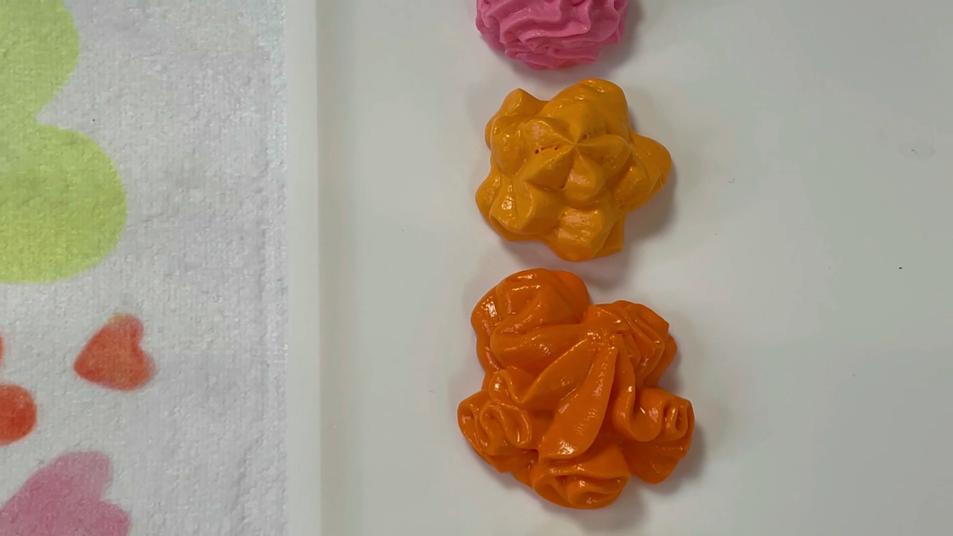 using the microwave method for buttercream frosting the gel food coloring is absorbed and you get the true vivid hue of the frosting