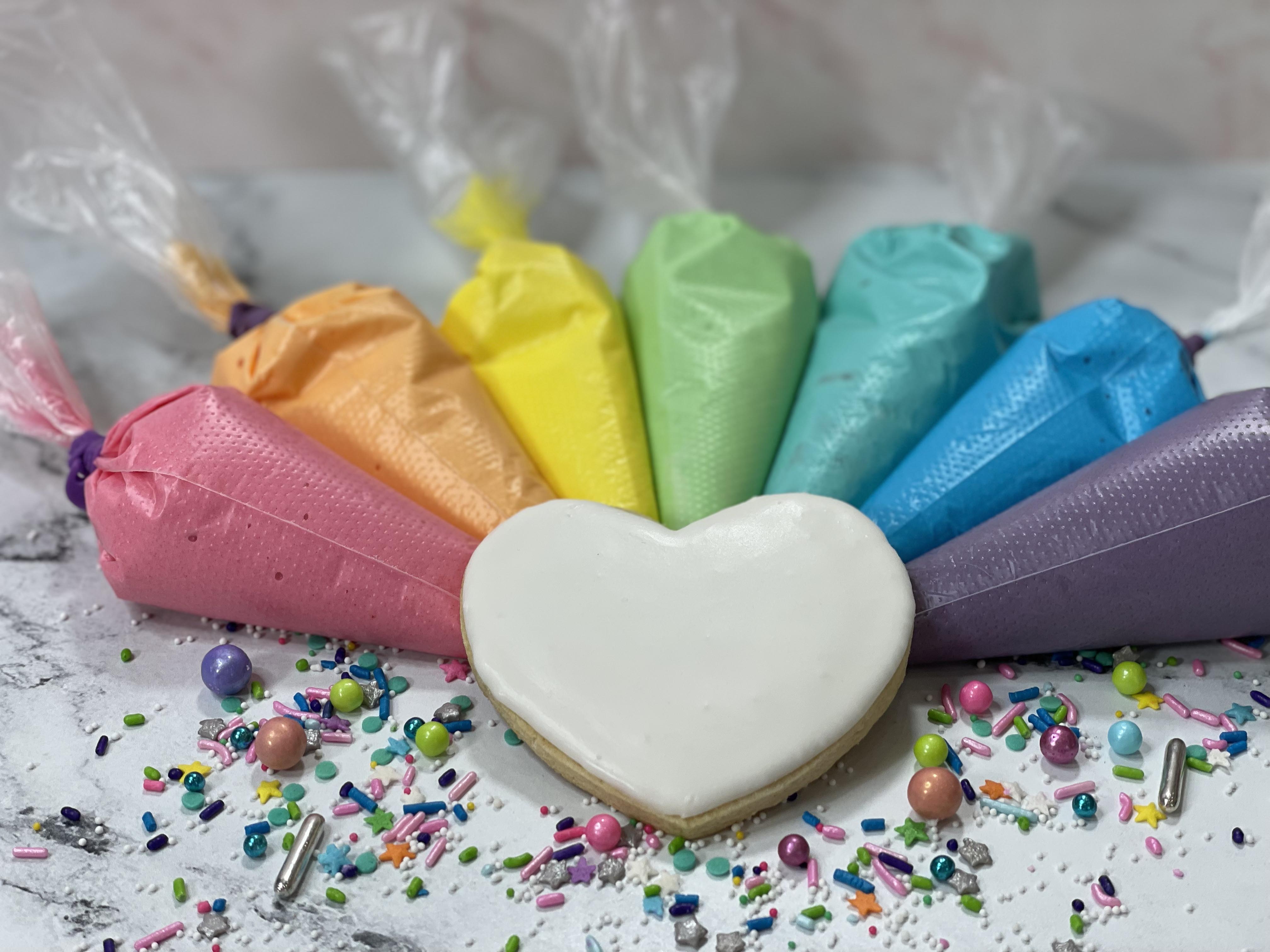 You can easily color this royal icing recipe by the Princess Baker by using gel food coloring