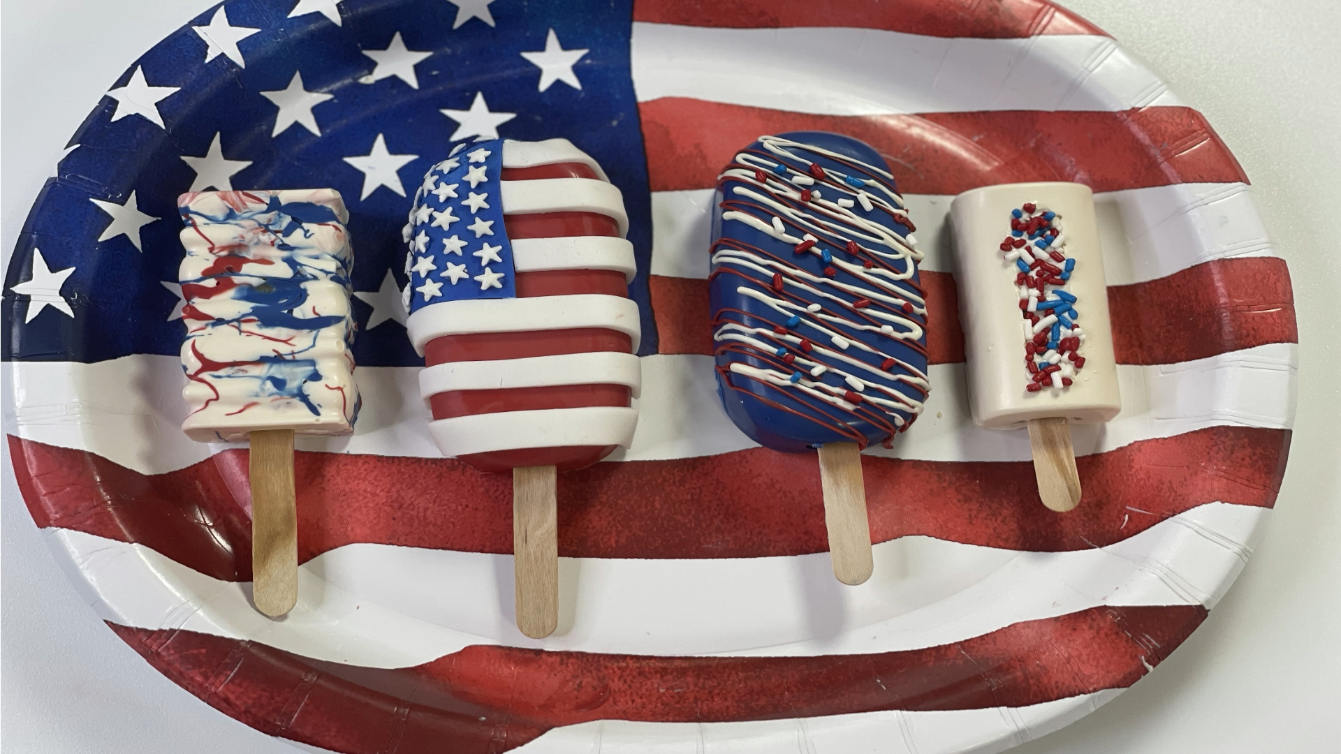 The Princess Baker shows you how to make fourth of july cakesicles cake pops in red white and blue